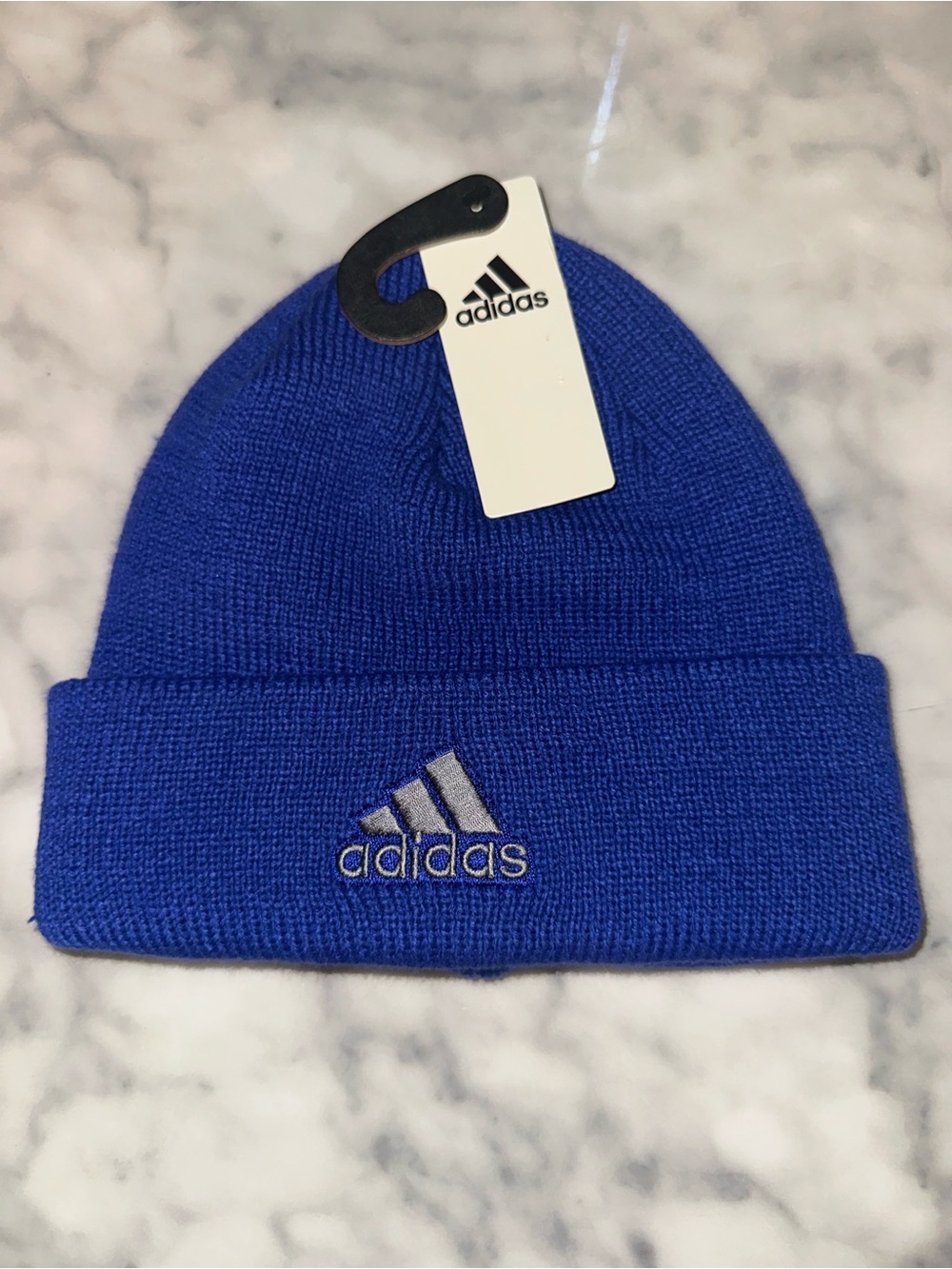 Adidas Men’s team issue fold beanie semi lucid blue/grey